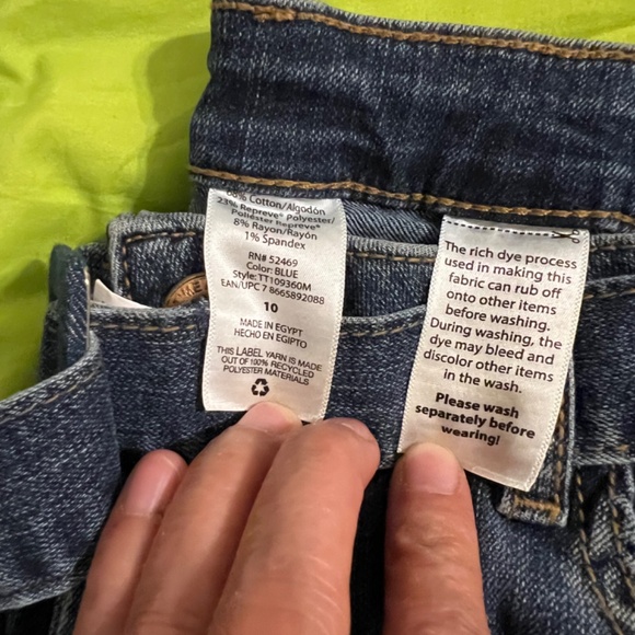 Blue Long Pants Self Belt Jean Wide Leg size 10(38x29) - Picture 6 of 6